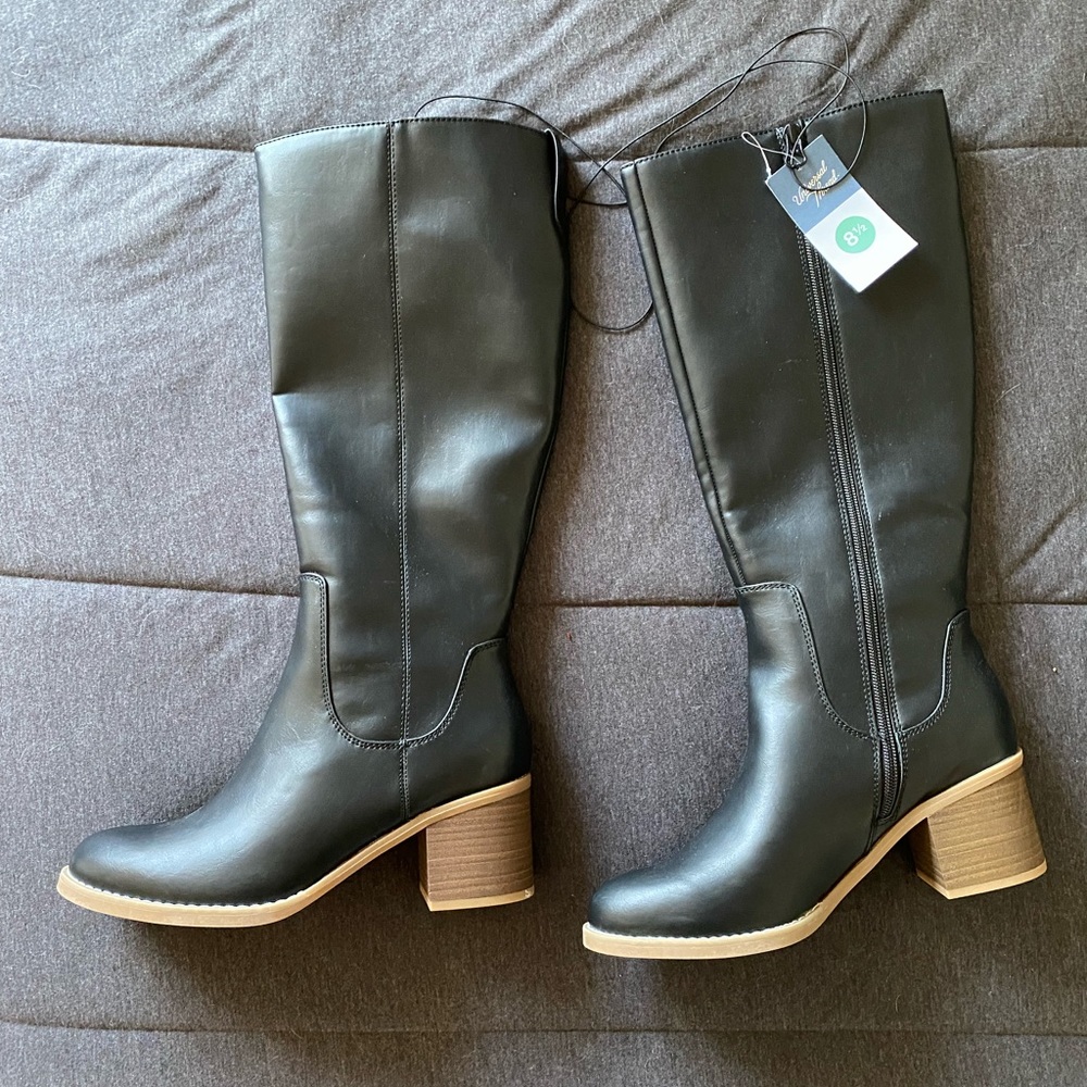 NWT 8.5 Women’s Tatiana Heeled Riding Boots - Universal Thread - black